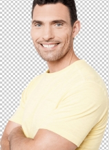 Confident young man posing with crossed arms